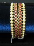 Stone Work Golden Bangles Kada for Women 2.8 Size